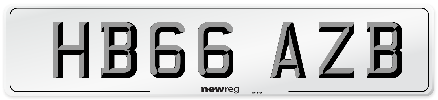 HB66 AZB Number Plate from New Reg